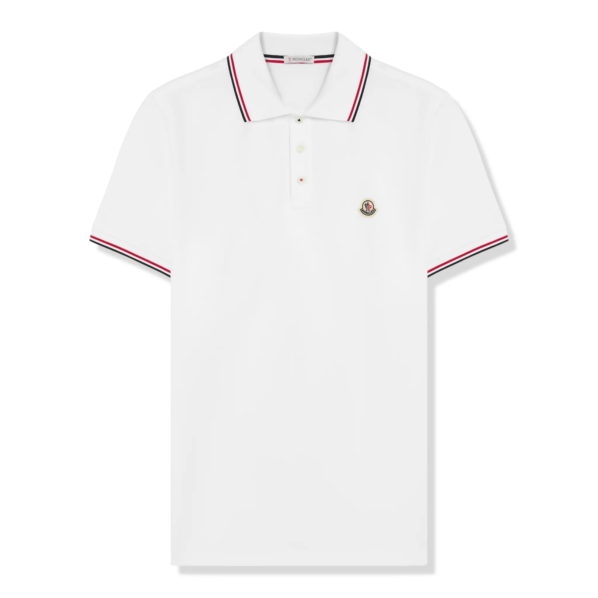 Front View of Moncler Logo Cotton Maglia Polo Shirt K10918A7030084556001
